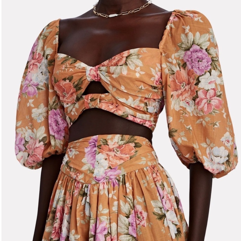 Zimmermann Floral Puff Sleeve Top